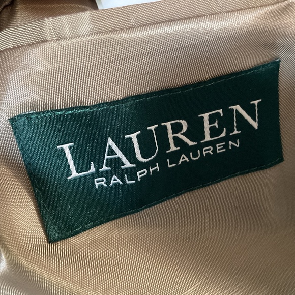 Lauren Ralph Lauren Tan Plaid Blazer with Subtle Blue Stripe, 44 R - Picture 3 of 7